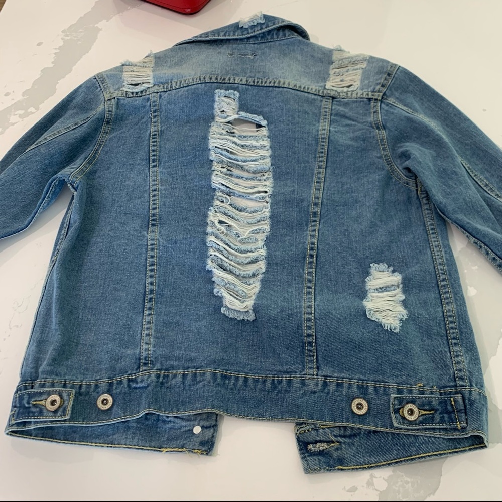Nasty Gal Distressed Denim Jacket size small - Picture 3 of 7